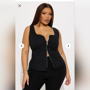 Fashion Nova Micaela Poplin Sleeveless Double Zip Front Closure Women's 3X NWT